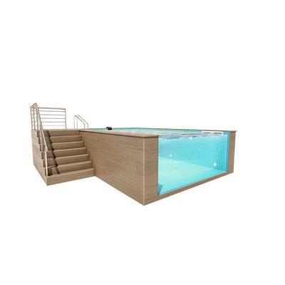 Schwimmbad mit klarem Poolfenster mit vorgefertigtem Stahlrahmen