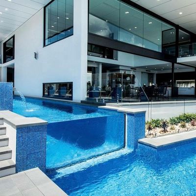 Einfache Installation Acryl-Pool-Design für Landgut Schwimmen Innenräumen Klarer Boden Dekor