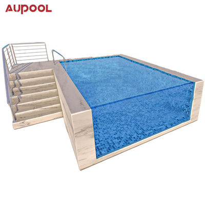 Acrylblech Aupool-Rahmen Schwimmbad mit Jade eingelegt Marmor Oberflächenmaterial