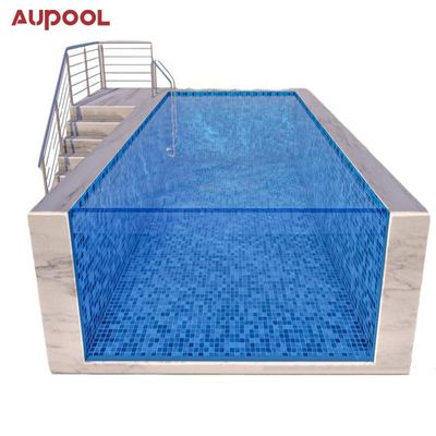 Jade eingelegt Marmor Oberflächenmaterial Schwimmbad mit Acrylfenster für einfache Installation