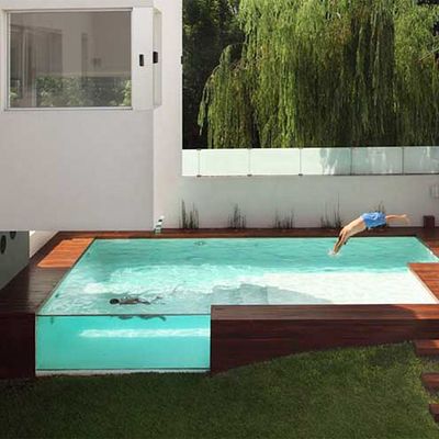 Villa-Hinterhof, individuell angepasst, Außen-Großformat-Acryl-Schwimmbad mit Plattenblatt