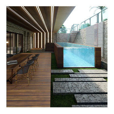 Lucit Acrylic über dem Boden Modular Container Home Pool mit klarem Wandfenster Design