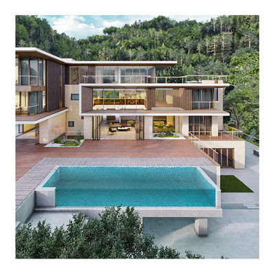 Lucit Acrylic über dem Boden Modular Container Home Pool mit klarem Wandfenster Design