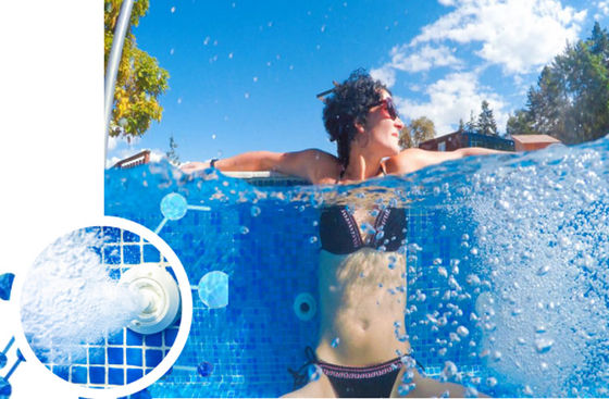 Luxus Pool über dem Boden Glasfaser Endlos Transparent mit Holz-Plastikplatte