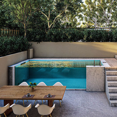 Custom Outdoor Living Solution Vorgefertigte Holzvilla mit Acryl-Schwimmbad in Indien