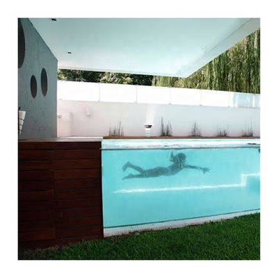 Maßgeschneiderte klare Acrylwandbleche Prefab Pool mit Filterbehälter und braunem Design