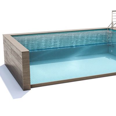 Großes, durchsichtiges, vorgefertigtes Aquarium aus Acrylglas für Außenpools über dem Boden