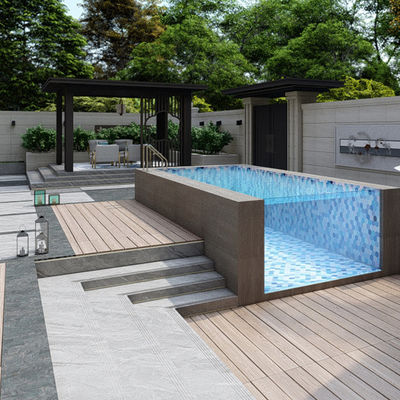 AUPOOL Vorgefertigtes Schwimmbad Akryl-Fenster und Gegenstrom mit Fliter-Pumpe