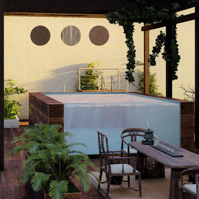 AUPOOL Vorgefertigtes Schwimmbad Akryl-Fenster und Gegenstrom mit Fliter-Pumpe