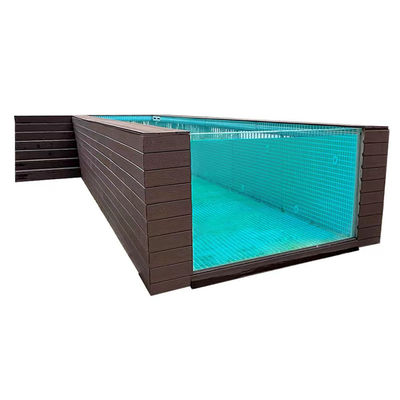Schwimmbäder Außenbecken Metallrahmen Glasfaser Bodenbecken mit Acrylmaterial