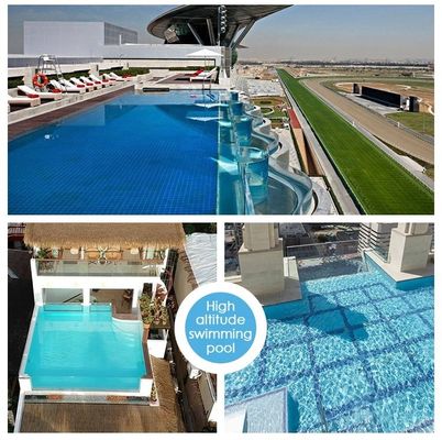 Hochlichtübertragung Villa Pool Modernes Design Außenbad Durchsichtigkeit 93%