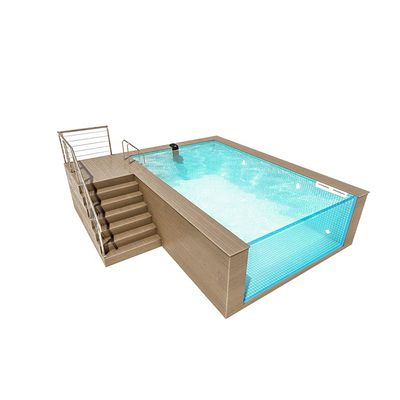 Verbundplatten Stahlstruktur FRP Akrylseitenplatten für Pool-Wasserparks