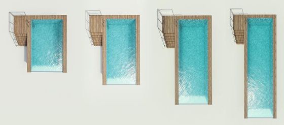 Verbundplatten Stahlstruktur FRP Akrylseitenplatten für Pool-Wasserparks