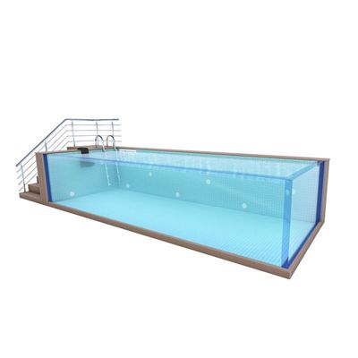 Klares Modular-Schwimmbad mit Salzchlorgenerator