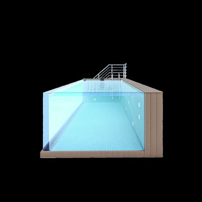 Klares Modular-Schwimmbad mit Salzchlorgenerator