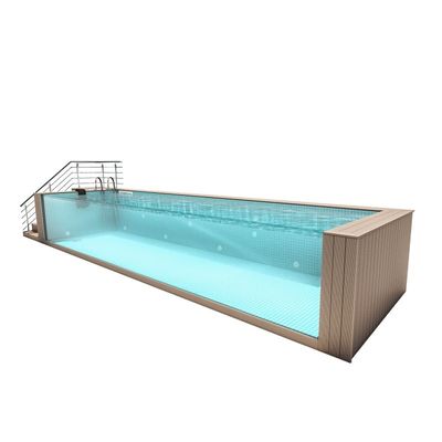 Portable Edelstahl Pool mit hoher Lichtübertragung und endlosem Wasserstrahlsystem
