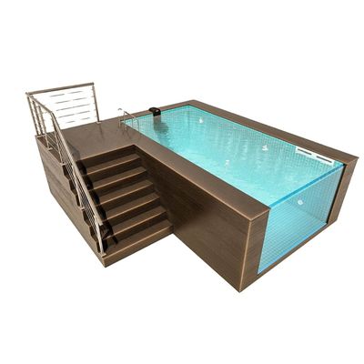 Portable Edelstahl Pool mit hoher Lichtübertragung und endlosem Wasserstrahlsystem