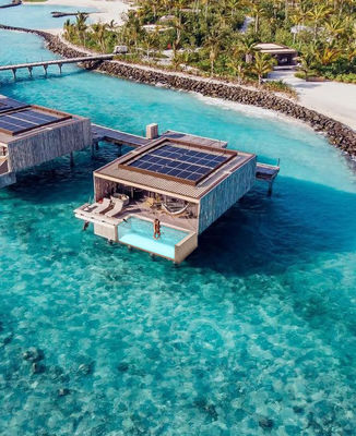Durchsichtiger anpassbarer Modularpool über dem Boden für Trendy Island Resort Villa