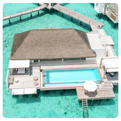 Durchsichtiger anpassbarer Modularpool über dem Boden für Trendy Island Resort Villa