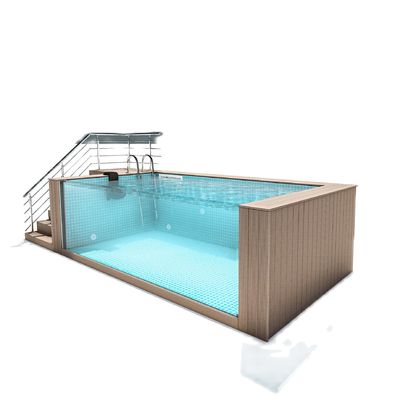 Wasservilla Schwimmbad Endloses Spa mit großen klaren Acryl- und Kohlenstofffaserplatten