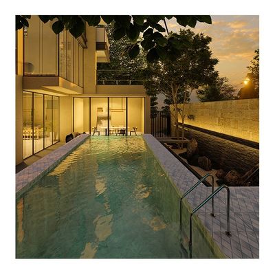 Maßgeschneiderte Acrylplatte Dicke Kaffeefarbe Glasfaser Hinterhof Sky Lap Pool Design