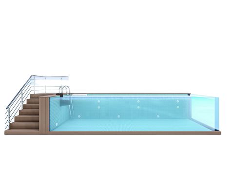 Familiensport über dem Boden Pool mit Acrylfenster und Edelstahlkonstruktion