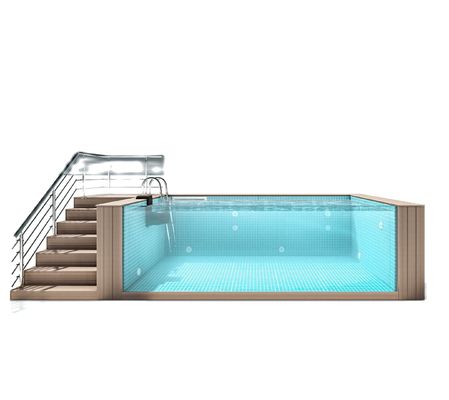 Familiensport über dem Boden Pool mit Acrylfenster und Edelstahlkonstruktion