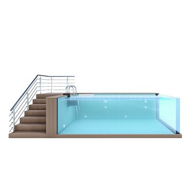 100 mm hohe Lichtdurchlässige Durchlässigkeit Aupool über dem Boden Glasfaser Schwimmbad