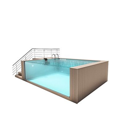 Hotel Hinterhof Fiberglass Infinity Pool mit Acrylglas Design und extra große Größe