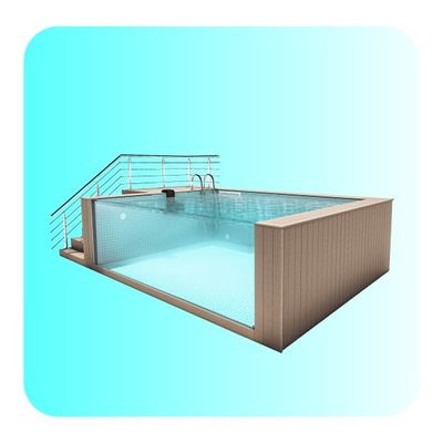 Container-Schwimmbad mit hoher Lichtdurchlässigkeit 92,5% klar / transparent