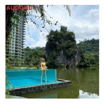 Vorgefertigtes Außenbecken Acryl Luxus-Plexiglas Stahlkonstruktion Schwimmbad