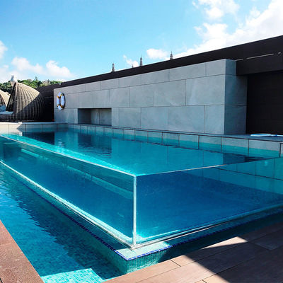 Villa Pool Außenrand bis Rand gehärtet Glasfaser Pool Glas Schwimmbad Wand