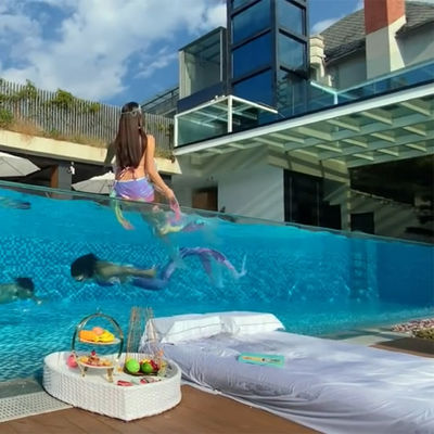 Durchsichtige Glaswand über dem Boden Pool mit Acryl-Plexi und PMMA Acryl-Schwimmbad