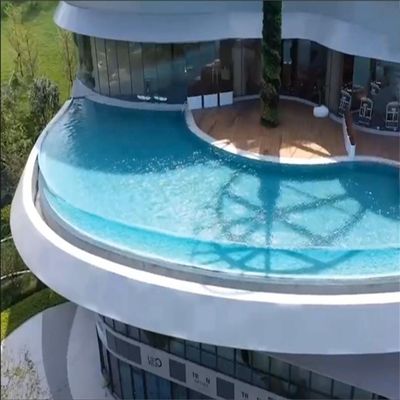 Durchsichtige Glaswand über dem Boden Pool mit Acryl-Plexi und PMMA Acryl-Schwimmbad