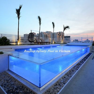 Baustoff AUPOOL 30 Jahre nicht gelblich werdendes Acrylbecken für das Dach eines Hotels in Vietnam