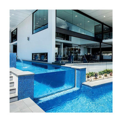 Acryl-Villa-Schwimmbad mit endlosen Glasplatten und vollständiger Seite