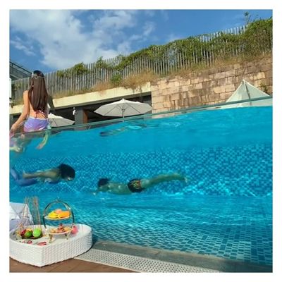 Schwimmbad im Freien Schwimmbad aus dickem Glas durchsichtigem Kunststoffblech Acryl-Schwimmbad