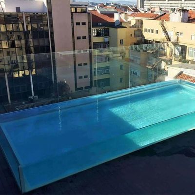 Dicke Fensterwand über dem Boden Akryl-Schwimmbad mit hoher Lichtdurchlässigkeit 93%